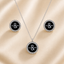 Proper Pair Necklace and Earring Set in Silver Midnight