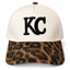 Fancy&Proper KC off-white cap with leopard print brim and raised black KC embroidery