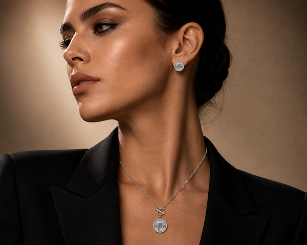Inner Circle Set - Obsidian Opal and Silver