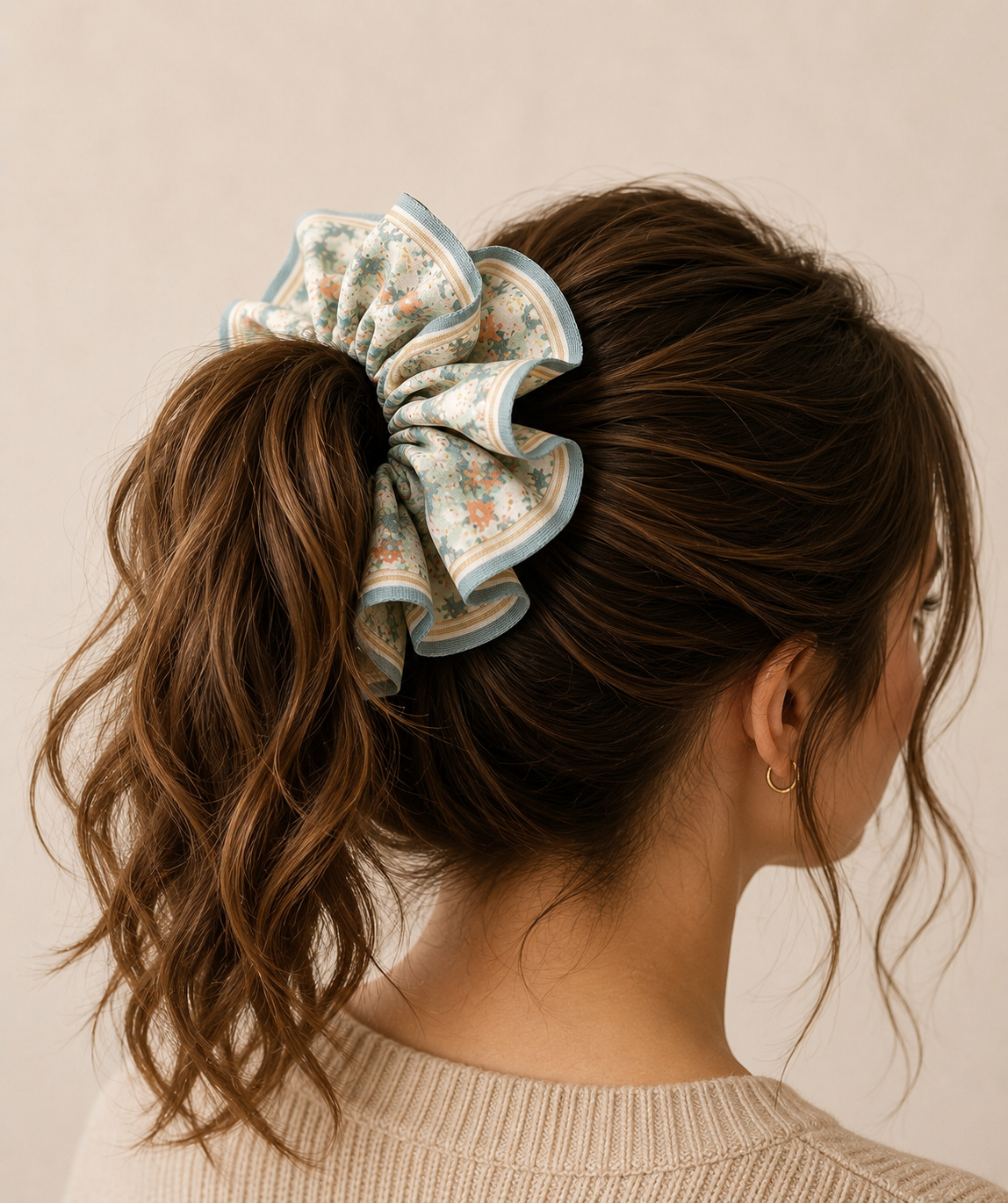 Courtside Floral Oversized Scrunchie