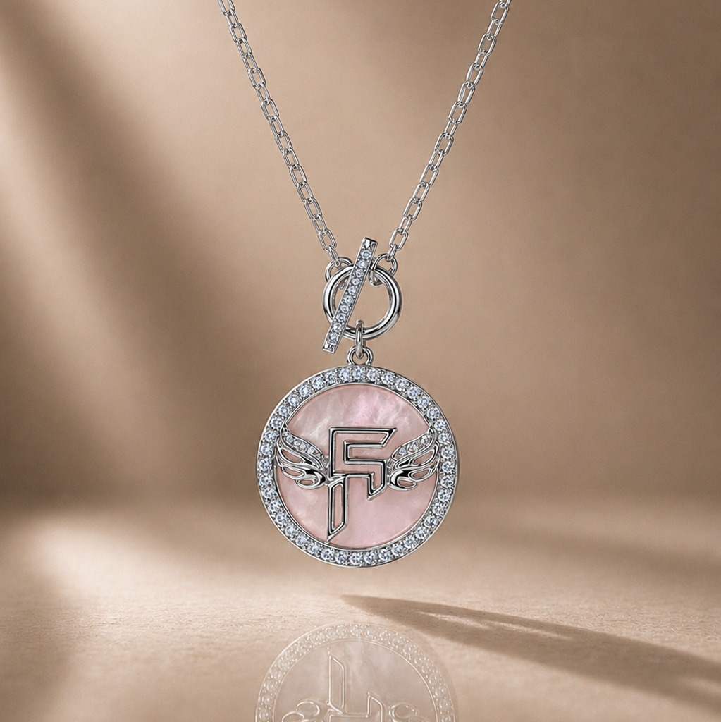Inner Circle Pendant in Petal Pearl and Silver Main image