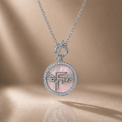Inner Circle Pendant - Petal Pearl and Silver