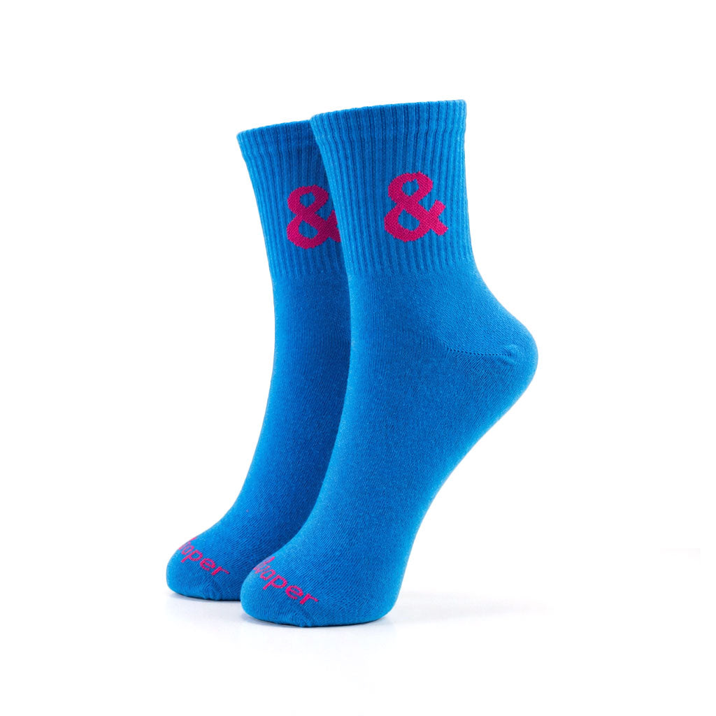 Bold Move Crew Socks in Blie