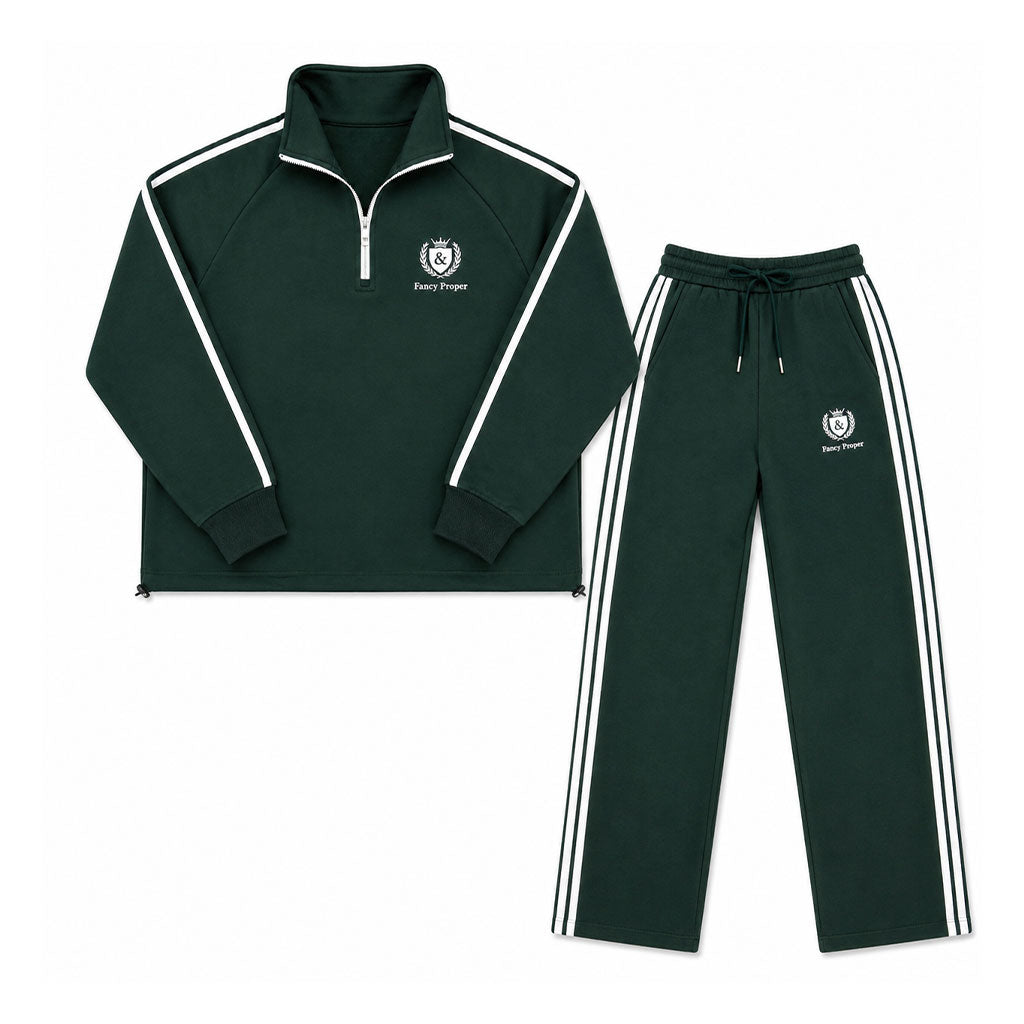 Busy Being Proper Tracksuit Set in Green Main image