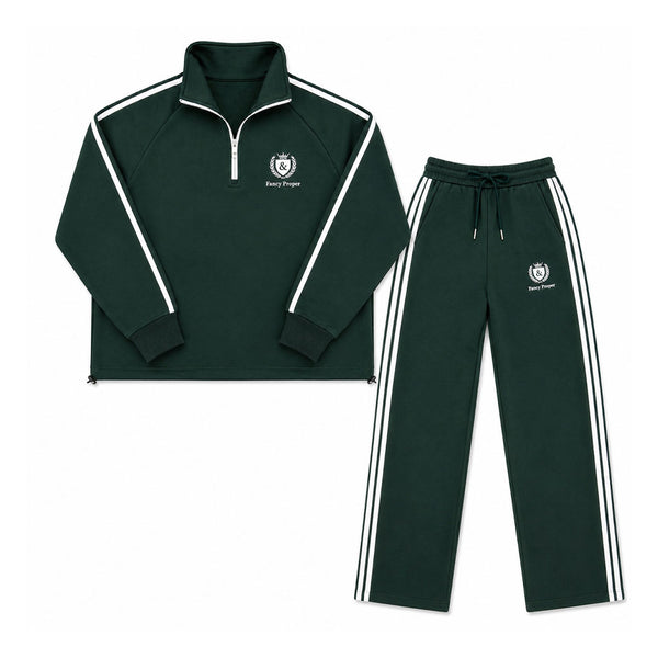 Busy Being Proper Tracksuit Set in Green
