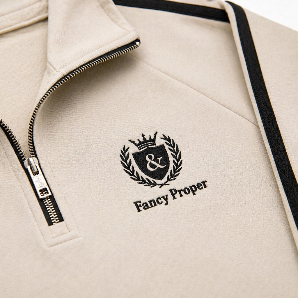 Busy Being Proper Tracksuit Set in Oat