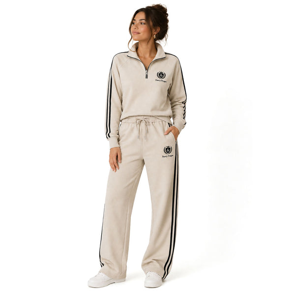 Busy Being Proper Tracksuit Set in Oat