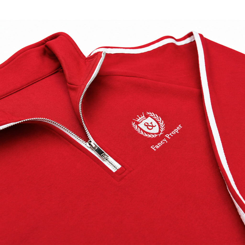 Busy Being Proper Tracksuit Set in Red