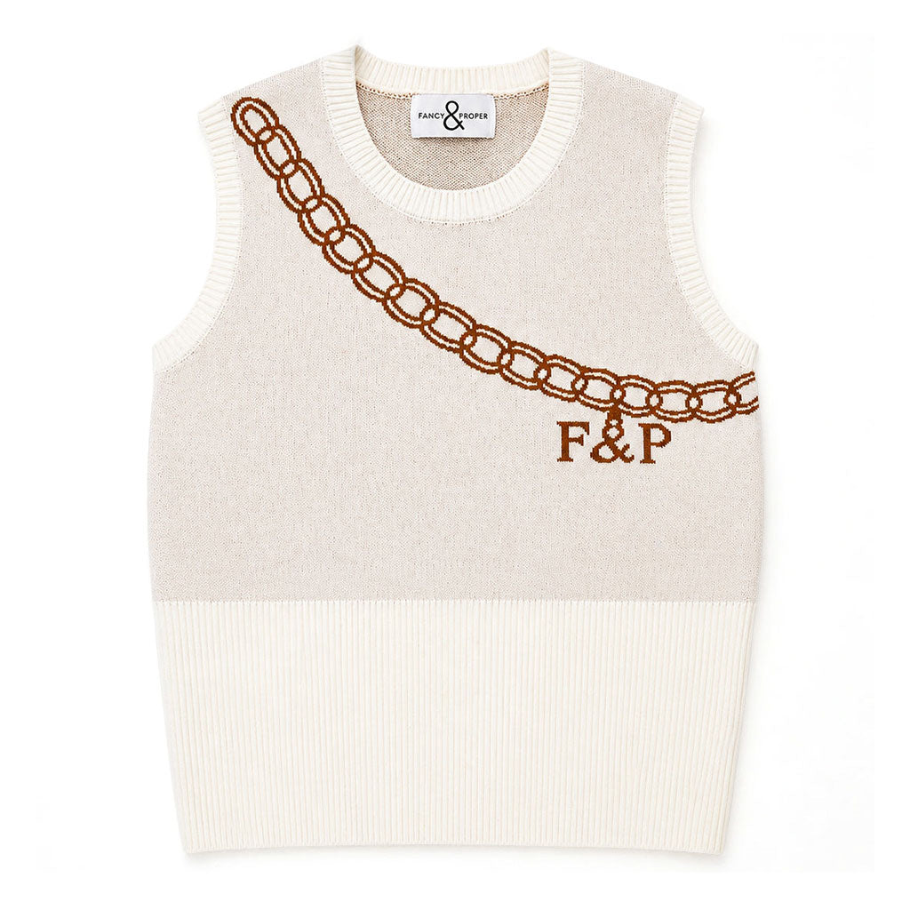 Chain Reaction Sweater Vest in Cream Main image