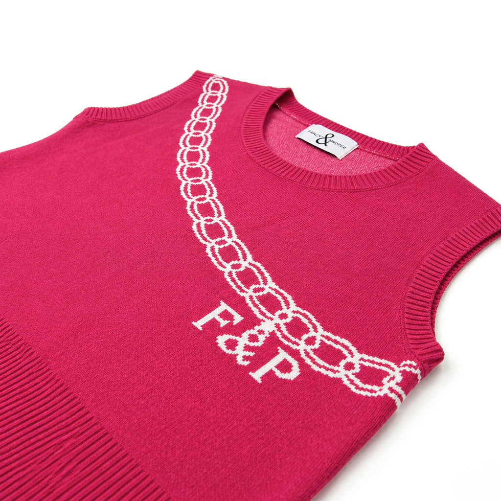 Chain Reaction Sweater Vest in Pink