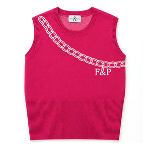 Chain Reaction Sweater Vest in Pink