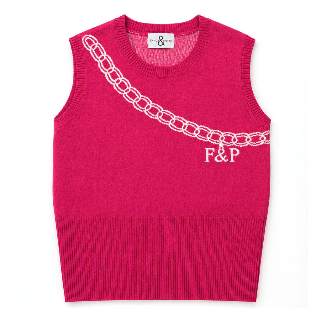 Chain Reaction Sweater Vest in Pink