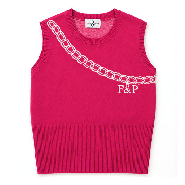 Chain Reaction Sweater Vest in Pink