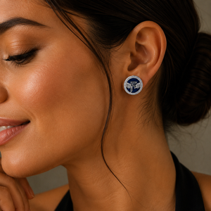 Inner Circle Earrings - Blue Drift and Silver