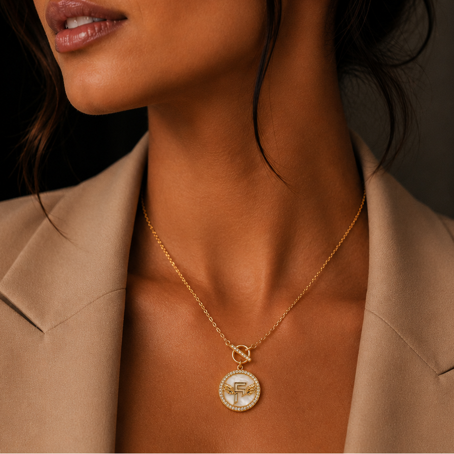 Inner Circle Pendant - Obsidian Opal and Gold
