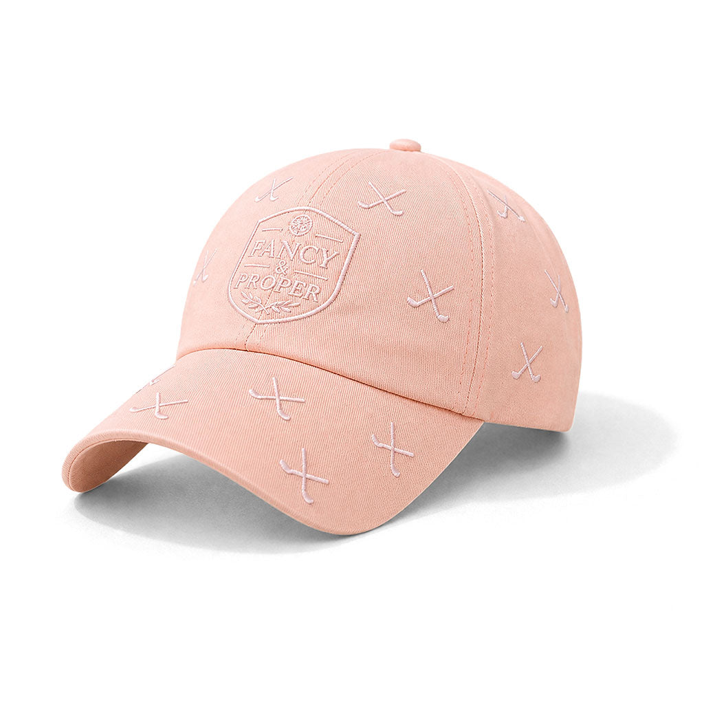 Crest Club Golf Cap in Sunset Coral