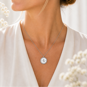 The Proper Pair Necklace and Earring Set - Silver/Porcelain
