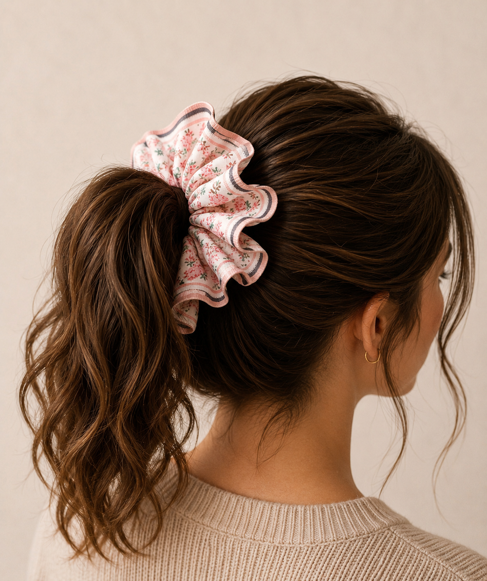 Courtside Floral Oversized Scrunchie
