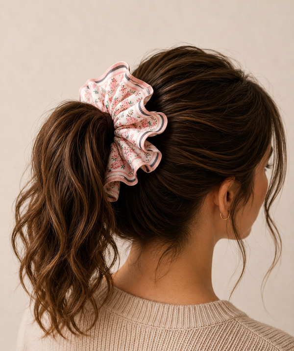 Courtside Floral Oversized Scrunchie
