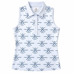 Fairway Figure Collar Tank In Grey Prints