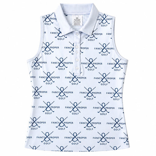 Fairway Figure Collar Tank In Grey Prints