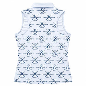 Fairway Figure Collar Tank In Grey Prints