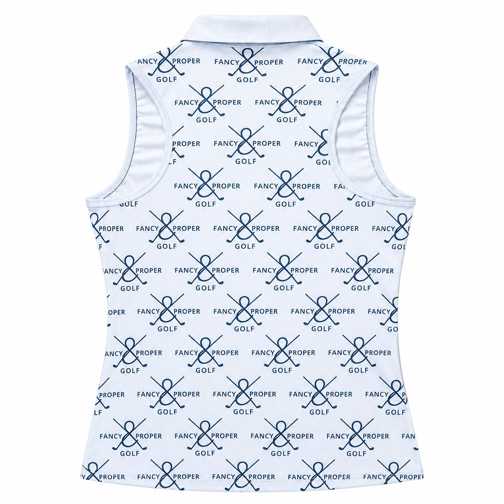 Fairway Figure Collar Tank In Grey Prints
