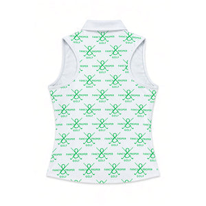 Fairway Figure Collar Tank in Green Print