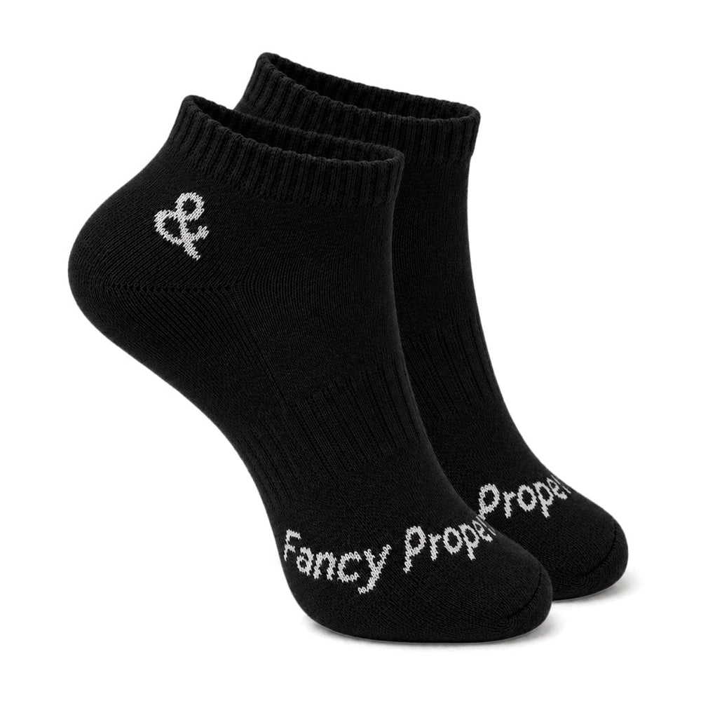 Hidden Fancy No Show Black Socks