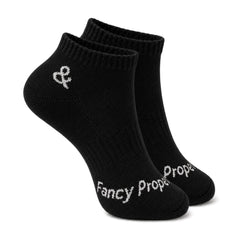 Hidden Fancy No Show Black Socks
