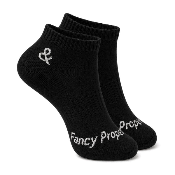 Hidden Fancy No Show Black Socks