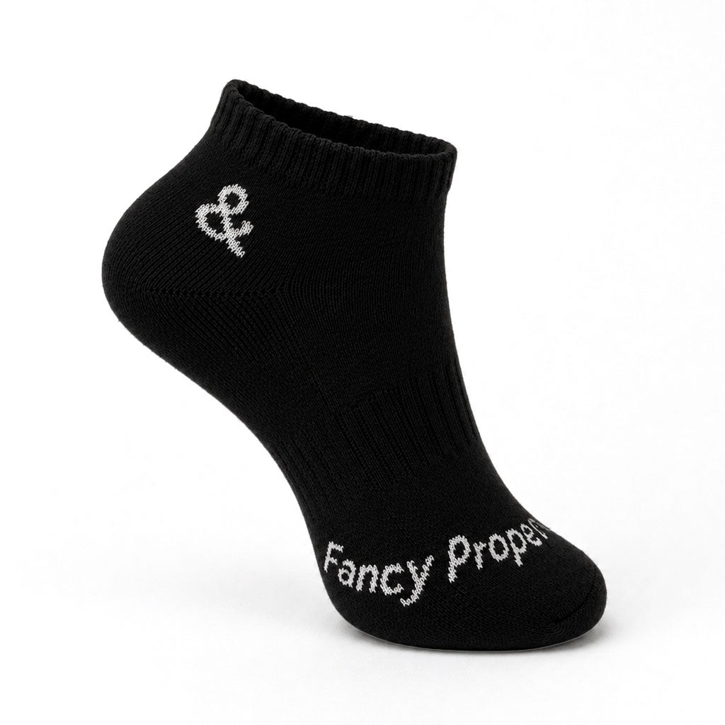 Hidden Fancy No Show Black Socks