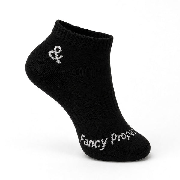 Hidden Fancy No Show Black Socks