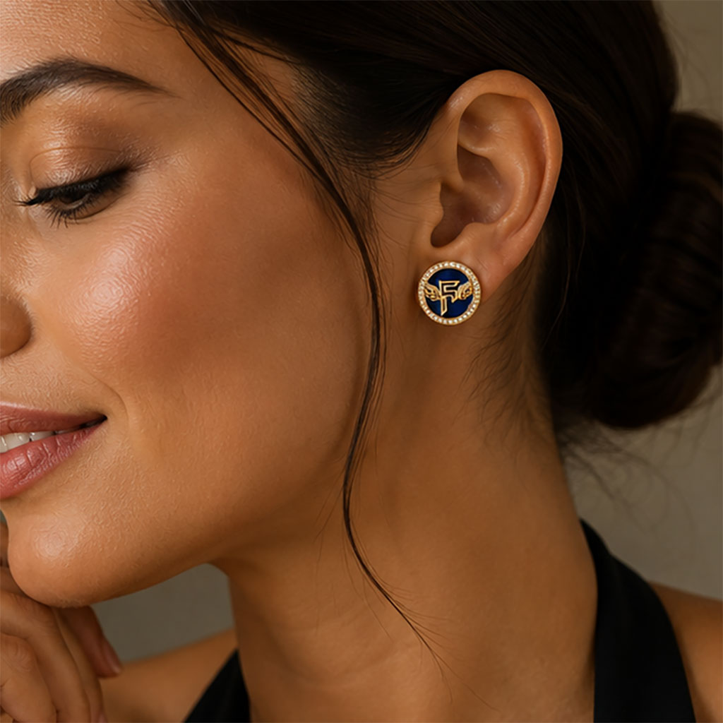 Inner Circle Earrings in Blue Drift and Gold Secondary image