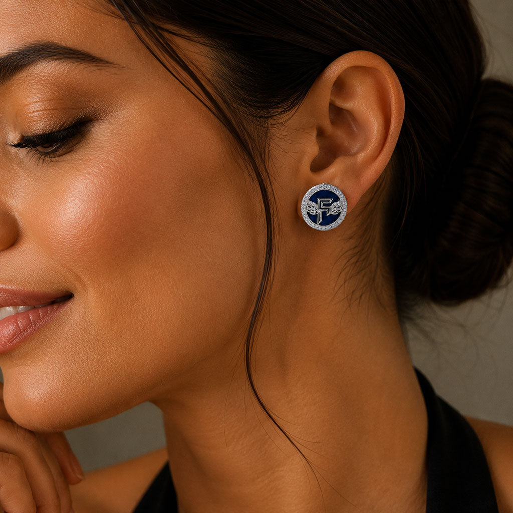 Inner Circle Earrings in Blue Drift and Silver Secondary image