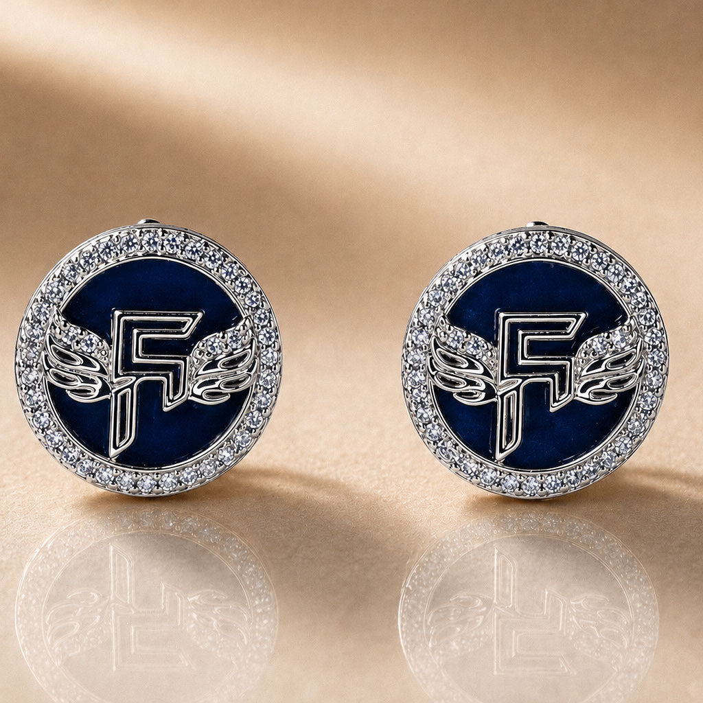 Inner Circle Earrings in Blue Drift and Silver Main image