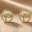 Inner Circle Earrings in Obsidian Opal and Gold