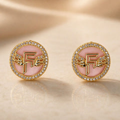 Inner Circle Earrings in Petal Pearl and Gold