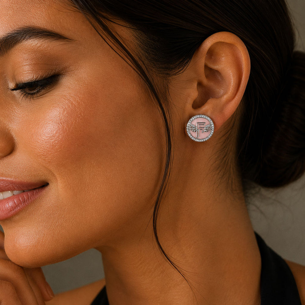 Inner Circle Earrings in Petal Pearl and Silver