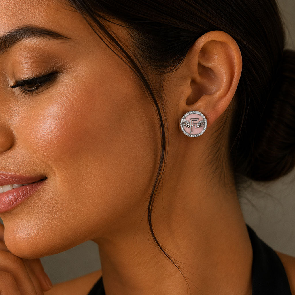 Inner Circle Earrings in Petal Pearl and Silver