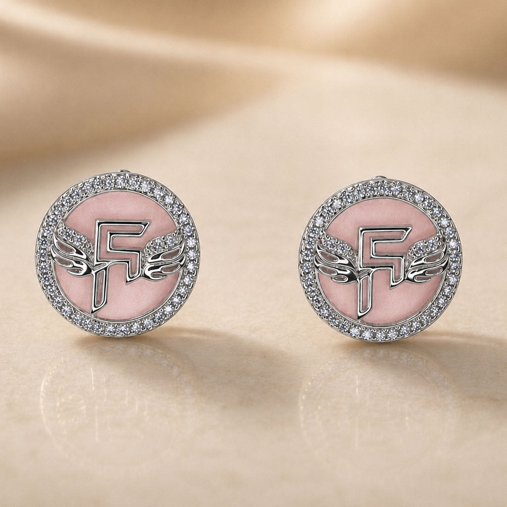 Inner Circle Earrings in Petal Pearl and Silver Main image