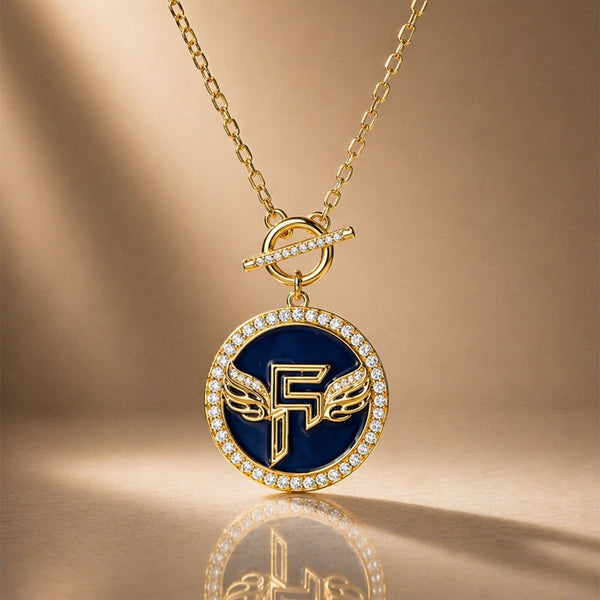 Inner Circle Pendant in Blue Drift and Gold