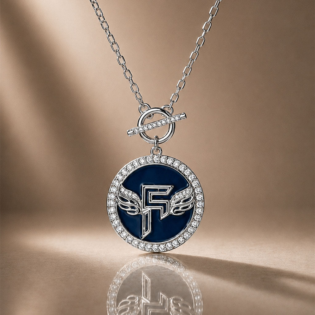 Inner Circle Pendant in Blue Drift and Silver Main image