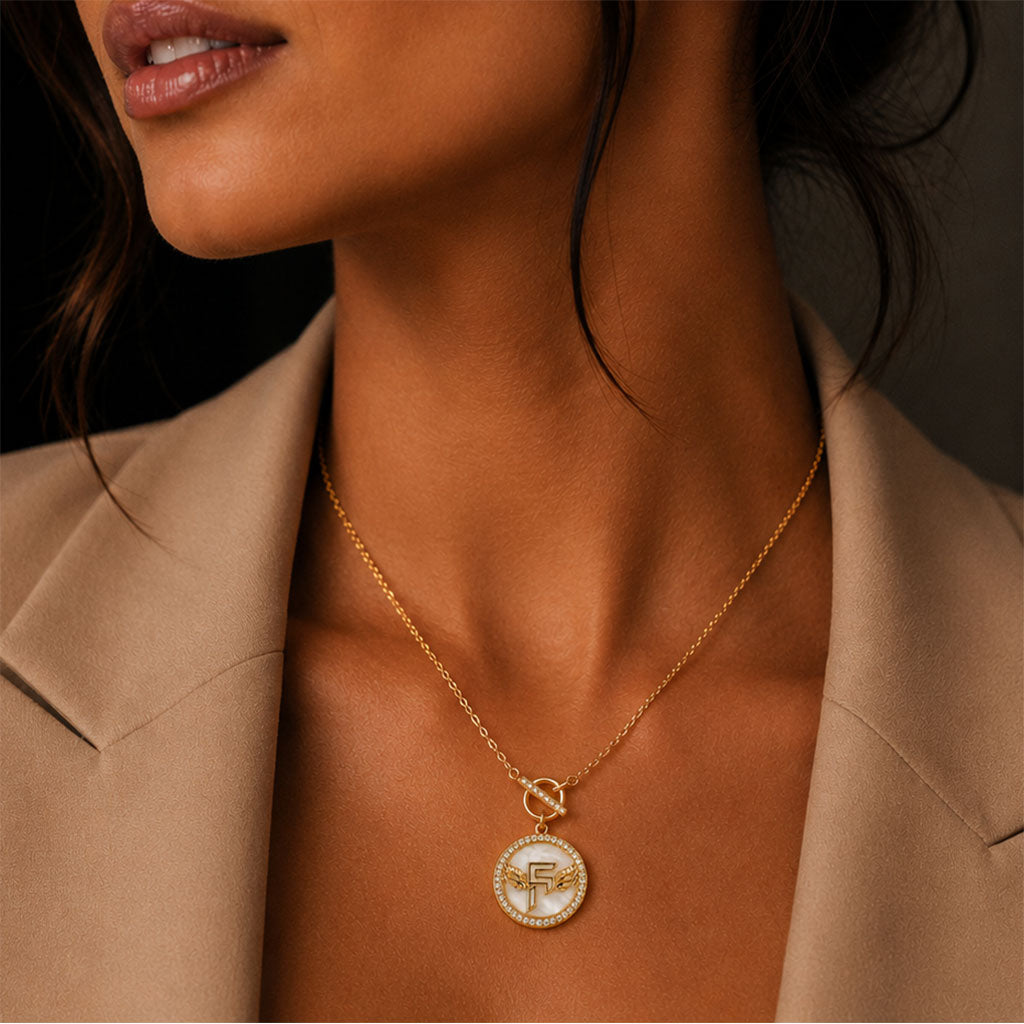 Inner Circle Pendant in Obsidian Opal and Gold Secondary image