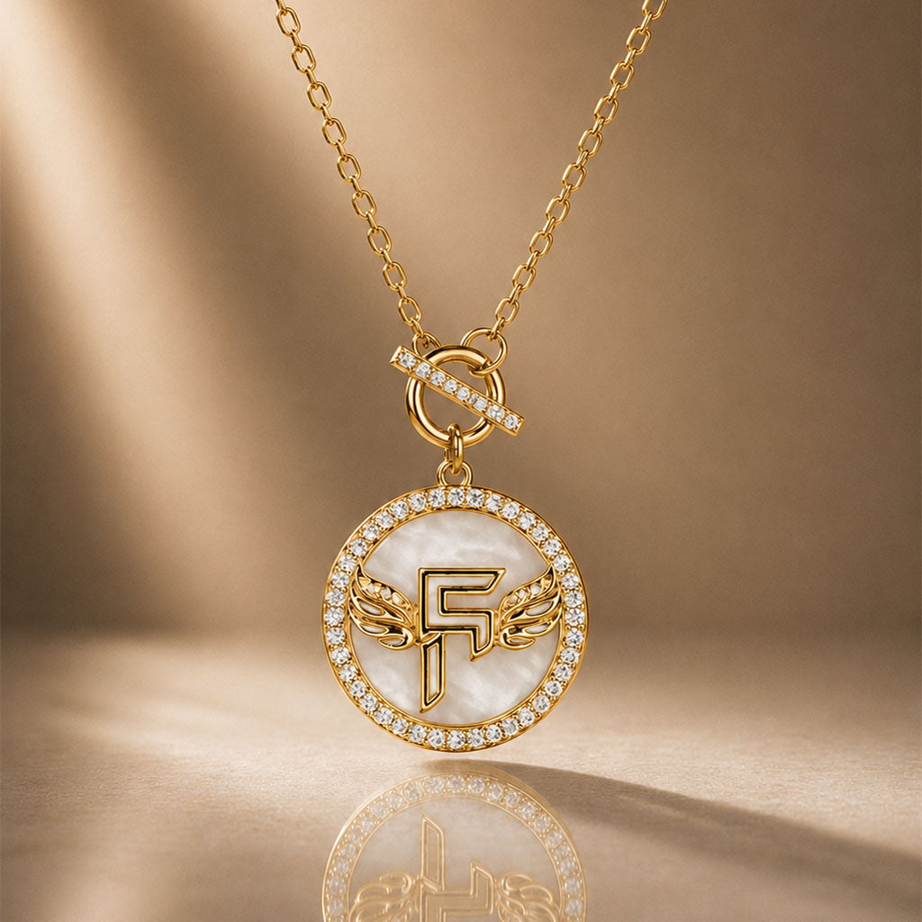 Inner Circle Pendant in Obsidian Opal and Gold Main image