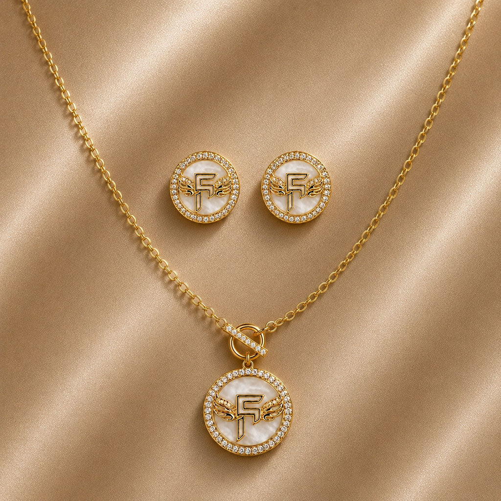 Inner Circle Set in Obsidian Opal and Gold Main image