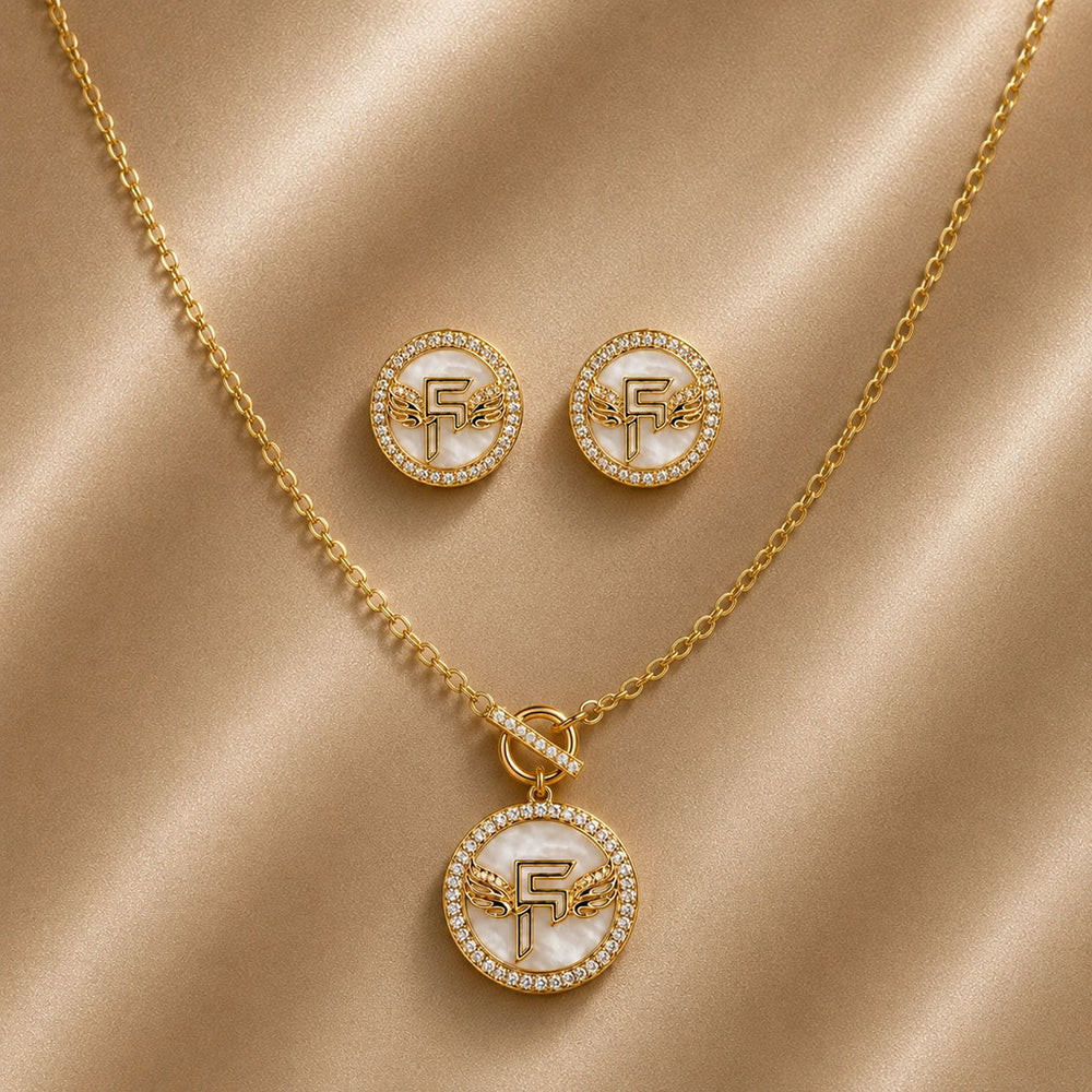 Inner Circle Set in Obsidian Opal and Gold