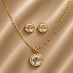 Inner Circle Set in Obsidian Opal and Gold