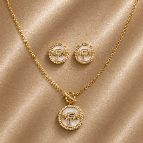 Inner Circle Set in Obsidian Opal and Gold