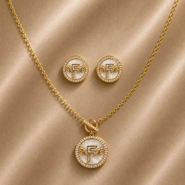 Inner Circle Set in Obsidian Opal and Gold